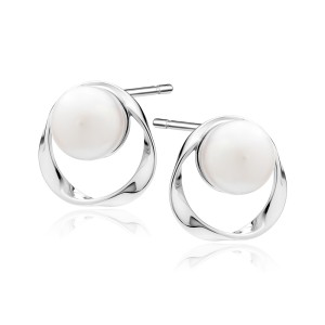 Cercei argint cu perla naturala DiAmanti Z2066ER-DIA (Argint 925‰ 5,7 g.)